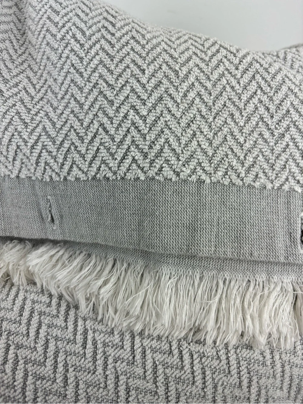 Common Thread Shower Curtain/Grey Medallion Raised Boarder Design-Cotton Towel